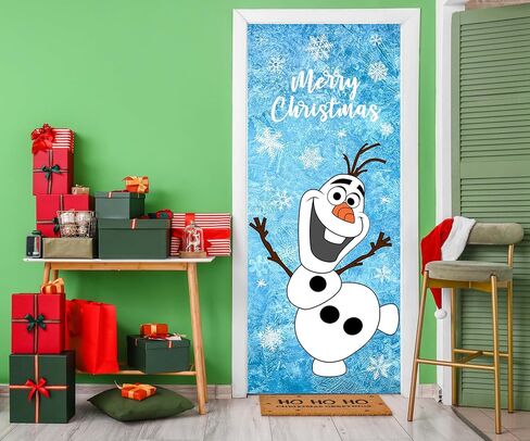 عيد الميلاد ثلج غطاء الباب عيد الميلاد باب الزينة ثلج أولاف غطاء الباب عيد الميلاد الشتاء الثلج خلفية غطاء الباب للباب الأمامي في الهواء الطلق داخلي المنزل ديكور عيد الميلاد in Kuwait