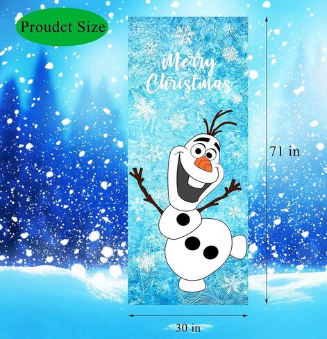 عيد الميلاد ثلج غطاء الباب عيد الميلاد باب الزينة ثلج أولاف غطاء الباب عيد الميلاد الشتاء الثلج خلفية غطاء الباب للباب الأمامي في الهواء الطلق داخلي المنزل ديكور عيد الميلاد in Kuwait