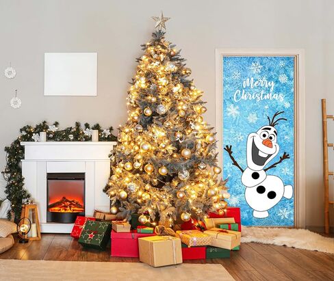 عيد الميلاد ثلج غطاء الباب عيد الميلاد باب الزينة ثلج أولاف غطاء الباب عيد الميلاد الشتاء الثلج خلفية غطاء الباب للباب الأمامي في الهواء الطلق داخلي المنزل ديكور عيد الميلاد in Kuwait