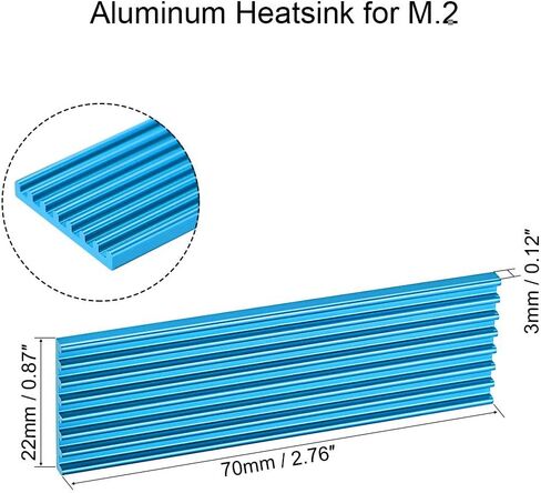 uxcell M.2 Aluminum Heatsink 70x22x6mm E-Shape for 2280 SSD in Kuwait