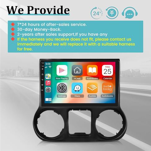 [2+64G] Android Car Radio for Jeep Wrangler 2011-2014 with Apple Carplay and Android Auto - 10.1 Inch Touchscreen Car Stereo Support GPS WiFi Bluetooth FM RDS + AHD Backup Camera + Mic in Saudi Arabia