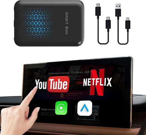 NUPSTE CarPlay Magic Box: محول Carplay لاسلكي 3 في 1 ومحول تلقائي Android لاسلكي مع Netflix YouTube Tiktok، وضع HDMI للسينما. لموديلات السيارات بعد 2016 مع Wired Carplay in Kuwait