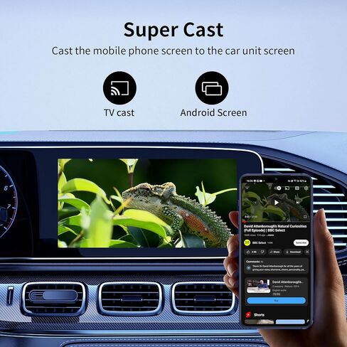 NUPSTE CarPlay Magic Box: محول Carplay لاسلكي 3 في 1 ومحول تلقائي Android لاسلكي مع Netflix YouTube Tiktok، وضع HDMI للسينما. لموديلات السيارات بعد 2016 مع Wired Carplay in Kuwait