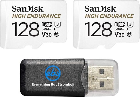 بطاقة ذاكرة MicroSDXC عالية التحمل سعة 128 جيجابايت من SanDisk (عبوتان) لكاميرا Garmin Dash Cam 57، 67W، Mini 2، 47 Series (SDSQQNR-128G-GN6IA) حزمة الفئة 10 مع (1) كل شيء ما عدا قارئ بطاقات MicroSD من Stromboli in Saudi Arabia
