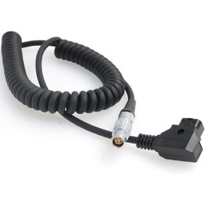 SZRMCC D Tap to 1B 4 Pin Female Power Cable for Canon Mark II C100 C300 C500 (Coiled Cable)
