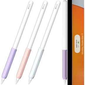 3 قطع قبضة مريحة لقلم Apple الجيل الثاني، حافظة حامل من السيليكون لقلم Apple الجيل الثاني (أرجواني، وردي، أبيض) in Kuwait