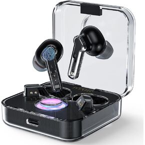 JYSXHP Wireless Gaming Earbuds Bluetooth 5.3 Wireless Headphones Touch Control IPX4 Waterproof in-Ear Earphones with RGB Charging Case and Noise Cancelling for Phone Laptop Sport (Black)
