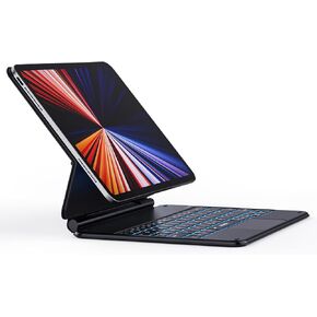 حافظة لوحة مفاتيح بحامل ناتئ مغناطيسي عائم من Seenda لجهاز iPad Pro 11، حافظة لوحة مفاتيح بإضاءة خلفية بلوتوث 7 ألوان لجهاز iPad Pro 11 بوصة الجيل الثالث/الثاني/الأول/الجيل الرابع من iPad Air، بطارية 800 مللي أمبير في الساعة in Kuwait