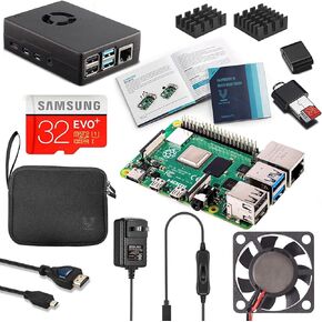 Vilros Raspberry Pi 4 4GB Complete Starter Kit with Fan-Cooled Heavy-Duty Aluminum Alloy Case (Black Case)