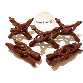 NessaStores - Carved Tripod Wood Stand Holder 4" #JC-045 (8 pcs) in Kuwait