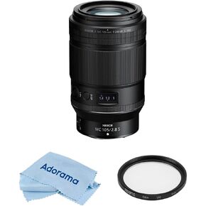 عدسة Nikon NIKKOR Z MC مقاس 105 مم f/2.8 VR S، حزمة مع مرشح ProOptic Pro Digital 62 مم متعدد الطبقات للأشعة فوق البنفسجية، وقطعة قماش للتنظيف in Kuwait
