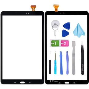 محول رقمي لشاشة اللمس T Phael White لجهاز Samsung Galaxy Tab A 10.1 - قطع غيار زجاجية لجهاز T580 T585 SM-T580 SM-T585 2016 (لا تشمل LCD) مع مجموعة أدوات + لاصق مثبت مسبقًا