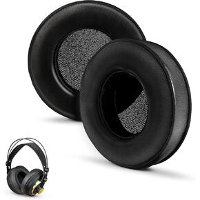 BRAINWAVZ Round Sheepskin Leather Earpads - Fits Many Large Headphones - SteelSeries, HD668B, ATH, AKG K553, HifiMan, ATH, Philips, Fostex, Sony Memory Foam Ear Pad & More in Saudi Arabia