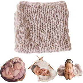 Zeroest Baby Photography Props Basket Braid Wool Blanket | Newborn Photo Shoot Baskets Filler Posing Stuffer Background Wrap, Infant Boy Girl Knit Photoshoot Prop in Saudi Arabia