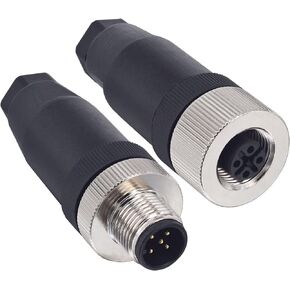 Lonlonty M12 5 Pin Male & Female Socket Panel Aviation Wire Connector,12mm Industrial Circular Connector, Outdoor Waterproof IP67