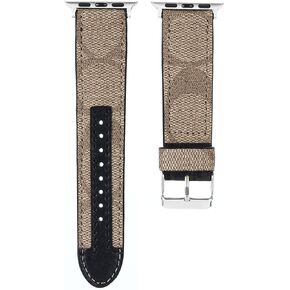 Designer Band Compatible with Apple Watch Band 38mm 40mm 41mm 42mm 44mm 45mm 46mm 49mm Men Women, Luxury Genuine Leather Replacement Wristbands Strap for iWatch 10 9 8 Apple Watch Series 7/6/5/4/3/2/1/SE in Kuwait