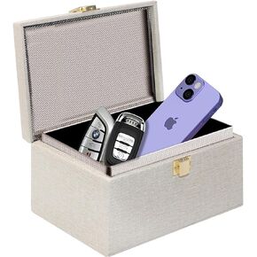 JXE JXO Faraday Box, Faraday Key Fob Protector, Faraday Cage, RFID Key Fob Protector, Key Fob Signal Blocker Box, Faraday Box for Key Fob(Mini Imitation Wood)