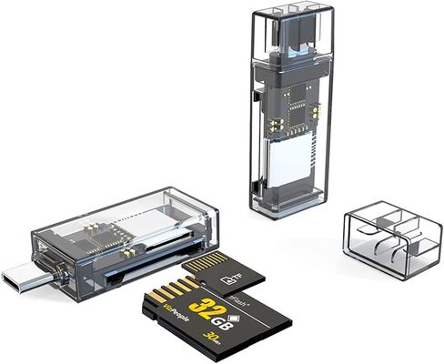قارئ بطاقات SD USB للكمبيوتر الشخصي، بطاقة Micro SD الى محول USB، قارئ بطاقات USB مزدوج وUSB-C لقارئ بطاقة ذاكرة الكاميرا، قارئ بطاقات وانسورز للابتوب (عبوتان USB) in Saudi Arabia