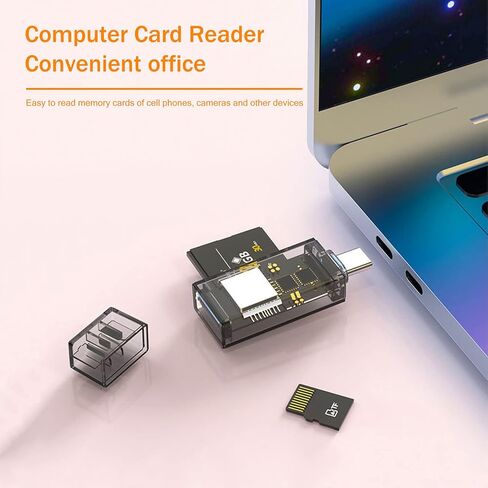قارئ بطاقات SD USB للكمبيوتر الشخصي، بطاقة Micro SD الى محول USB، قارئ بطاقات USB مزدوج وUSB-C لقارئ بطاقة ذاكرة الكاميرا، قارئ بطاقات وانسورز للابتوب (عبوتان USB) in Saudi Arabia