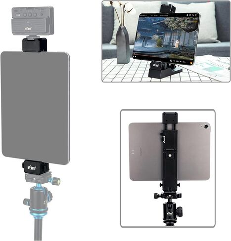 حامل ثلاثي القوائم للكمبيوتر اللوحي متعدد الاستخدامات 2 في 1 وحامل سطح المكتب، حامل ثلاثي القوائم للكمبيوتر اللوحي مع حذاء بارد لجهاز iPad Pro Air Mini، وأقراص النار، وأجهزة Samsung Galaxy Tab لاستخدامها على حامل ثلاثي الأرجل وعصا السيلفي والمكتب in Kuwait