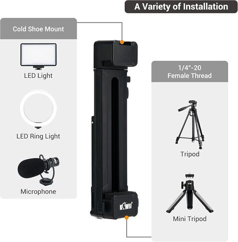 حامل ثلاثي القوائم للكمبيوتر اللوحي متعدد الاستخدامات 2 في 1 وحامل سطح المكتب، حامل ثلاثي القوائم للكمبيوتر اللوحي مع حذاء بارد لجهاز iPad Pro Air Mini، وأقراص النار، وأجهزة Samsung Galaxy Tab لاستخدامها على حامل ثلاثي الأرجل وعصا السيلفي والمكتب in Kuwait