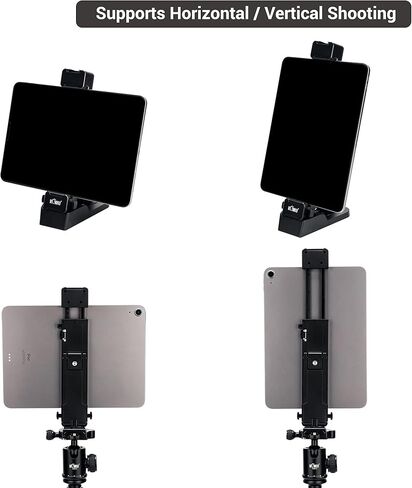 حامل ثلاثي القوائم للكمبيوتر اللوحي متعدد الاستخدامات 2 في 1 وحامل سطح المكتب، حامل ثلاثي القوائم للكمبيوتر اللوحي مع حذاء بارد لجهاز iPad Pro Air Mini، وأقراص النار، وأجهزة Samsung Galaxy Tab لاستخدامها على حامل ثلاثي الأرجل وعصا السيلفي والمكتب in Kuwait