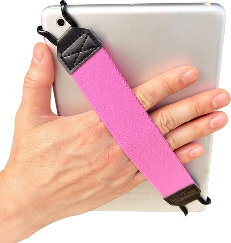 EGOSecurity Hand-Strap for 9-11 Inch Tablets - iPad/iPad Pro/Air, Kindle Fire HD/Samsung/Lenovo, High-Elasticity Versatile Hand Strap, Lightweight Finger Grip Holder (Black) - 2PC in Kuwait