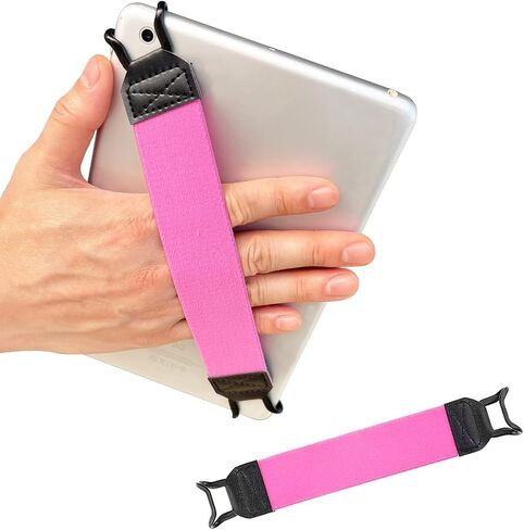 EGOSecurity Hand-Strap for 9-11 Inch Tablets - iPad/iPad Pro/Air, Kindle Fire HD/Samsung/Lenovo, High-Elasticity Versatile Hand Strap, Lightweight Finger Grip Holder (Black) - 2PC in Kuwait