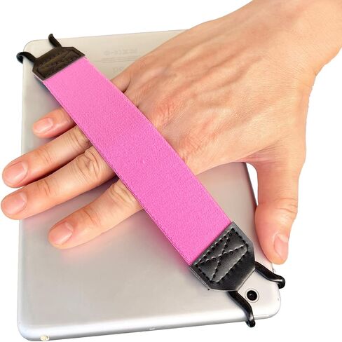 EGOSecurity Hand-Strap for 9-11 Inch Tablets - iPad/iPad Pro/Air, Kindle Fire HD/Samsung/Lenovo, High-Elasticity Versatile Hand Strap, Lightweight Finger Grip Holder (Black) - 2PC in Kuwait