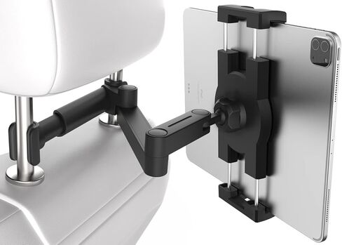 حامل الكمبيوتر اللوحي للسيارة Charchendo، مسند للرأس iPad/الهاتف للأطفال، قابل للتمدد 360 درجة قابل للتعديل بين متوافق مع iPad Pro Air Mini، iPhone، Galaxy Tabs، تبديل جميع الأجهزة مقاس 4-12.9 بوصة in Kuwait