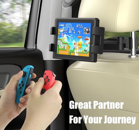 حامل الكمبيوتر اللوحي للسيارة Charchendo، مسند للرأس iPad/الهاتف للأطفال، قابل للتمدد 360 درجة قابل للتعديل بين متوافق مع iPad Pro Air Mini، iPhone، Galaxy Tabs، تبديل جميع الأجهزة مقاس 4-12.9 بوصة in Kuwait