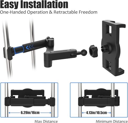 حامل الكمبيوتر اللوحي للسيارة Charchendo، مسند للرأس iPad/الهاتف للأطفال، قابل للتمدد 360 درجة قابل للتعديل بين متوافق مع iPad Pro Air Mini، iPhone، Galaxy Tabs، تبديل جميع الأجهزة مقاس 4-12.9 بوصة in Kuwait