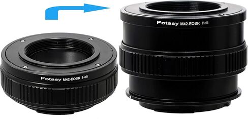 Fotasy M42 Lens to Cannon RF Mount Helicoid Adapter, M42 EOS R Macro Focusing Helicoid Extention Tube, fits 42mm Screw Mount, Compatible with Canon RF Mirrorless Camera EOS R RP Ra R3 R5 R6 R7 R10 in Saudi Arabia