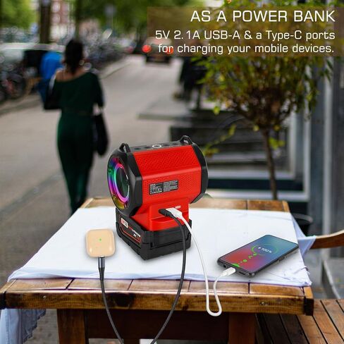 YEX-BUR مكبر صوت لاسلكي محمول لميلووكي m18 18 فولت بطارية لاسلكية خفيفة الوزن صغيرة في الهواء الطلق لمواقع العمل وحفلات السفر in Kuwait