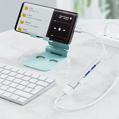 Teryeefi 4-in-1 USB C Adapter with 4 USB 3.0 Ports, Light Weight Slim Design USB Type C to USB 3.0 Adapter for MacBook Air Pro 2016-2022, iPad Pro, XPS, Pixelbook, and More, Space Grey in Saudi Arabia