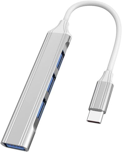 Teryeefi 4-in-1 USB C Adapter with 4 USB 3.0 Ports, Light Weight Slim Design USB Type C to USB 3.0 Adapter for MacBook Air Pro 2016-2022, iPad Pro, XPS, Pixelbook, and More, Space Grey in Saudi Arabia