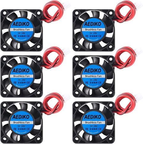 AEDIKO 6 قطع 4010 مروحة 24 فولت ثلاثية الأبعاد مروحة تبريد 40 × 40 × 10 مم مروحة صغيرة بدون فرش مع طرفين دبوس لطابعة Ender 3 Pro 3X CR-10S ثلاثية الأبعاد in Kuwait