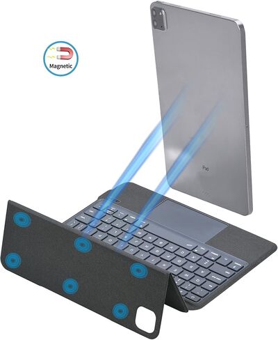 INI iPad Keyboard Case for iPad Air (2022 5th & 4th Gen 2020, 10.9") iPad Pro 11" (4th & 3rd & 2nd Gen) Powerful Magnetic Keyboard Case with Touchpad No Extra TPU Case - Oxford Gray in Kuwait