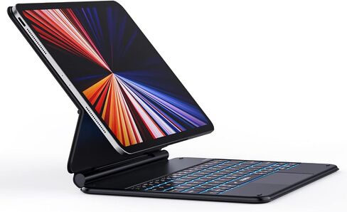 حافظة لوحة مفاتيح بحامل ناتئ مغناطيسي عائم من Seenda لجهاز iPad Pro 11، حافظة لوحة مفاتيح بإضاءة خلفية بلوتوث 7 ألوان لجهاز iPad Pro 11 بوصة الجيل الثالث/الثاني/الأول/الجيل الرابع من iPad Air، بطارية 800 مللي أمبير في الساعة in Saudi Arabia