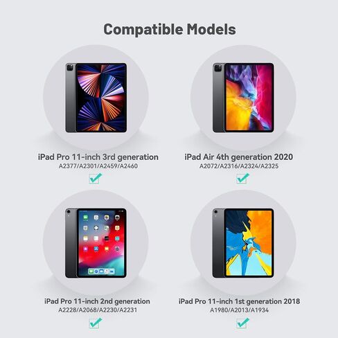 حافظة لوحة مفاتيح بحامل ناتئ مغناطيسي عائم من Seenda لجهاز iPad Pro 11، حافظة لوحة مفاتيح بإضاءة خلفية بلوتوث 7 ألوان لجهاز iPad Pro 11 بوصة الجيل الثالث/الثاني/الأول/الجيل الرابع من iPad Air، بطارية 800 مللي أمبير في الساعة in Saudi Arabia