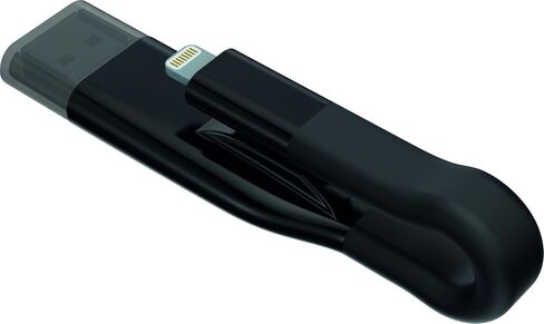 ايمتيك ذاكرة فلاش ECMMD32GT503V2B اي كوبرا للايفون 32 جيجا 3 في 1، اسود، موصل مزدوج USB 3.0 ولايتنينج مع شحن، توسيع الذاكرة الخارجية، لايفون وايباد وايبود in Kuwait
