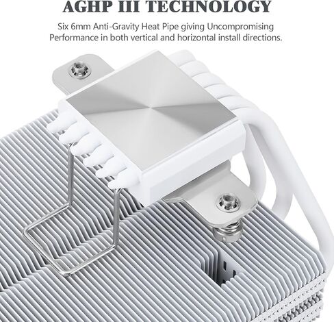 Thermalright SI-100 White ARGB CPU Air Cooler, 6×6mm Heat Pipes,120mm PWM Quiet Fan CPU Cooler with S-FDB V2.0 Bearing, AGHP 3.0 Technology, for AMD AM4 AM5/Intel 1150/1151/1200/1700/2066, PC Cooler in Saudi Arabia