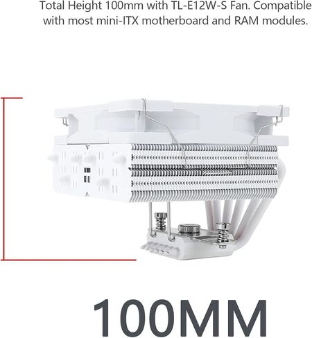 Thermalright SI-100 White ARGB CPU Air Cooler, 6×6mm Heat Pipes,120mm PWM Quiet Fan CPU Cooler with S-FDB V2.0 Bearing, AGHP 3.0 Technology, for AMD AM4 AM5/Intel 1150/1151/1200/1700/2066, PC Cooler in Saudi Arabia