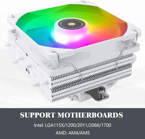 Thermalright SI-100 White ARGB CPU Air Cooler, 6×6mm Heat Pipes,120mm PWM Quiet Fan CPU Cooler with S-FDB V2.0 Bearing, AGHP 3.0 Technology, for AMD AM4 AM5/Intel 1150/1151/1200/1700/2066, PC Cooler in Saudi Arabia
