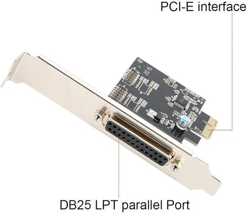 LPT Card, PCIE to Parallel Port Card Print Port LPT PCI E LPT Printer Card Adapter DB25 for Printers and Programmers, Support for Windows and Linux in Kuwait