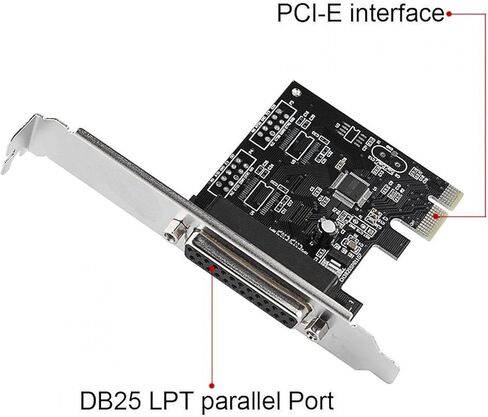 LPT Card, PCIE to Parallel Port Card Print Port LPT PCI E LPT Printer Card Adapter DB25 for Printers and Programmers, Support for Windows and Linux in Kuwait