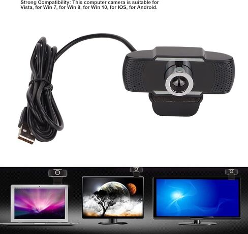 LISND PC Camera, 360 ° Rotating Laptop Webcam Excellent Compatibility Built-in Microphone for Conference Video Call Learning in Kuwait