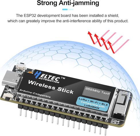 لوحة تطوير ESP32 وحدة IoT: شاشة OLED 0.47 انش تدعم لورا WI FI بلو توث BLE Ard uino، 240MHz ESP32 SX1262 LoRaWAN فلاش 64MB مع هوائي 868/915MHZ للمشهد الذكي in Kuwait