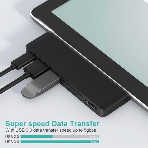 ملحقات سيرفس برو 9، قاعدة شحن سيرفس برو 8 مع منفذ HDMI 4K وUSB-C ثونربولت 4 (شاشة + بيانات + شحن بي دي)، USB 3.0×2، فتحة بطاقة SD TF، شاشة ثلاثية لجهاز سيرفس برو 9/X in Kuwait