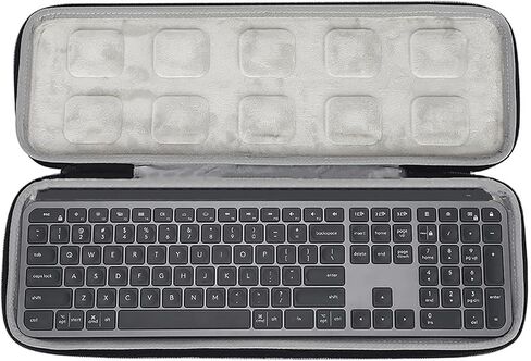 موشو حافظة صلبة لكيبورد لوجيتك ام اكس كيز المطورة اللاسلكية المضيئة، حقيبة تخزين حماية محمولة - اسود (بطانة رمادية) in Kuwait